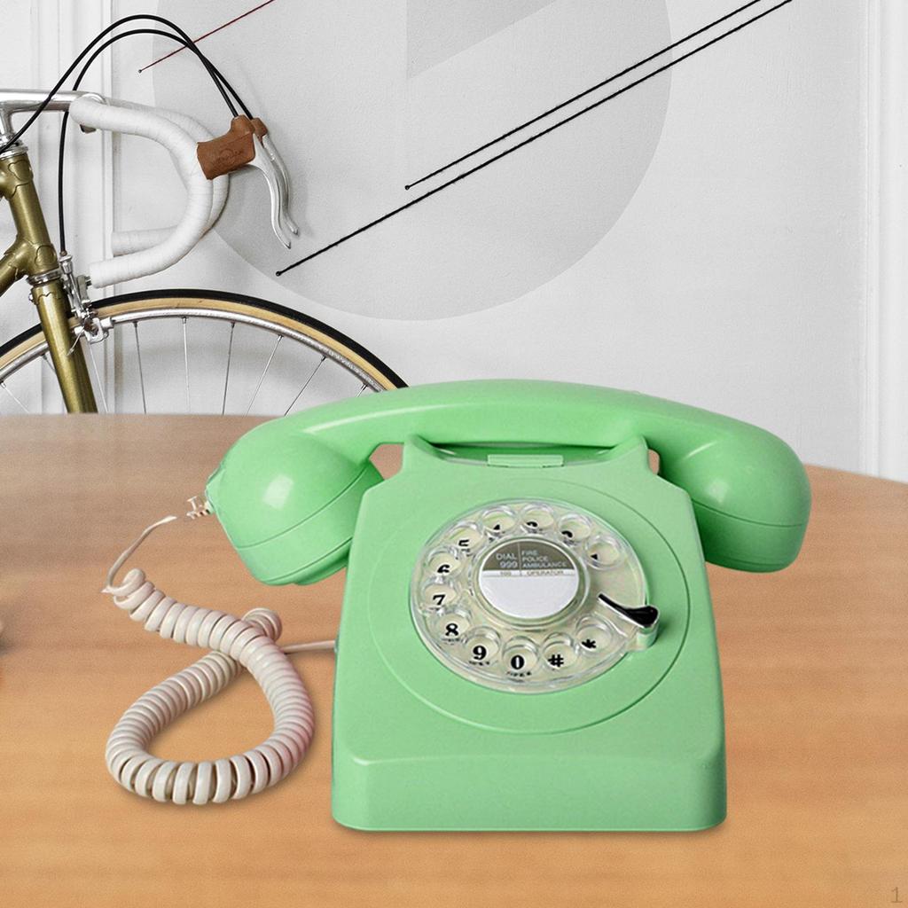 Vintage Rotary Dial Phone Corded Telephone Old Fashion Retro Landline