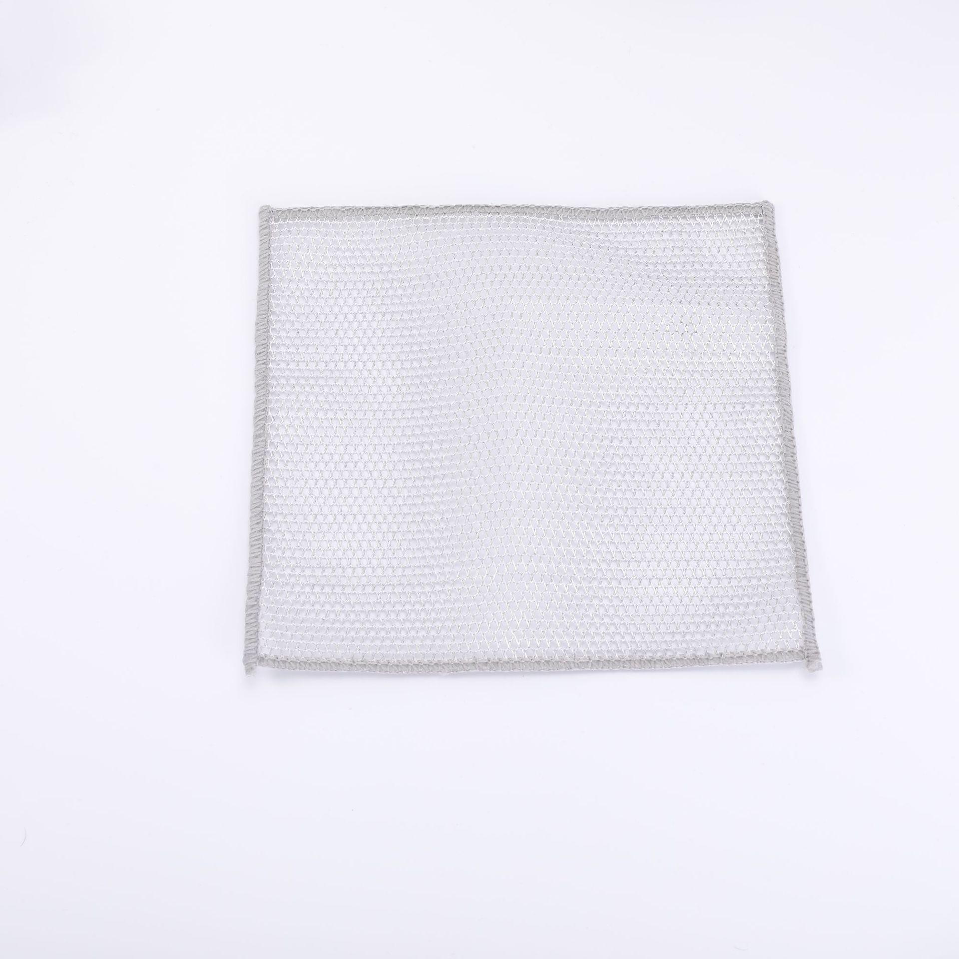 Non-Stick Silver Wire Steel Wool Scouring Pad - Double-Sided Dishcloth Substitute 20*20cm 1 Piece Naked