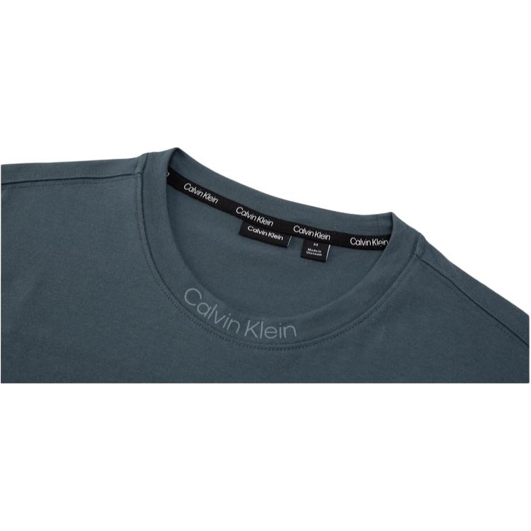 Calvin Klein Moisture-Wicking Letter Print Sports T-Shirt Men Tops Gray Blue 4MF3K132-460