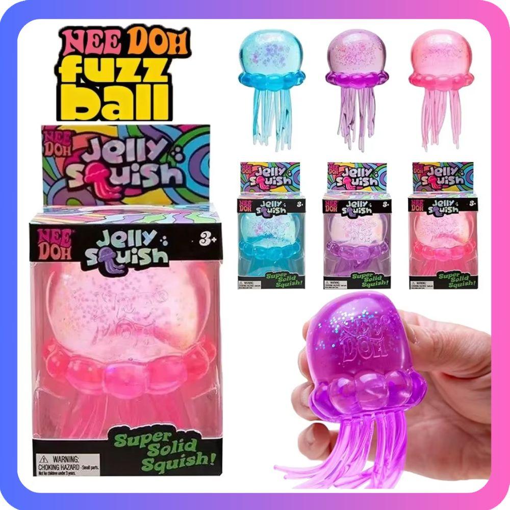 Kids  Childrens schylling Nee Doh Jellyfish  Cube Squish Toy Soft Jelly Squeeze Stress Relief Fidget Toy Sensory NeeDoh for  Adults