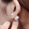 Silver Silver Ball Crystal Mirror Ball Cubic Earrings (Case X)