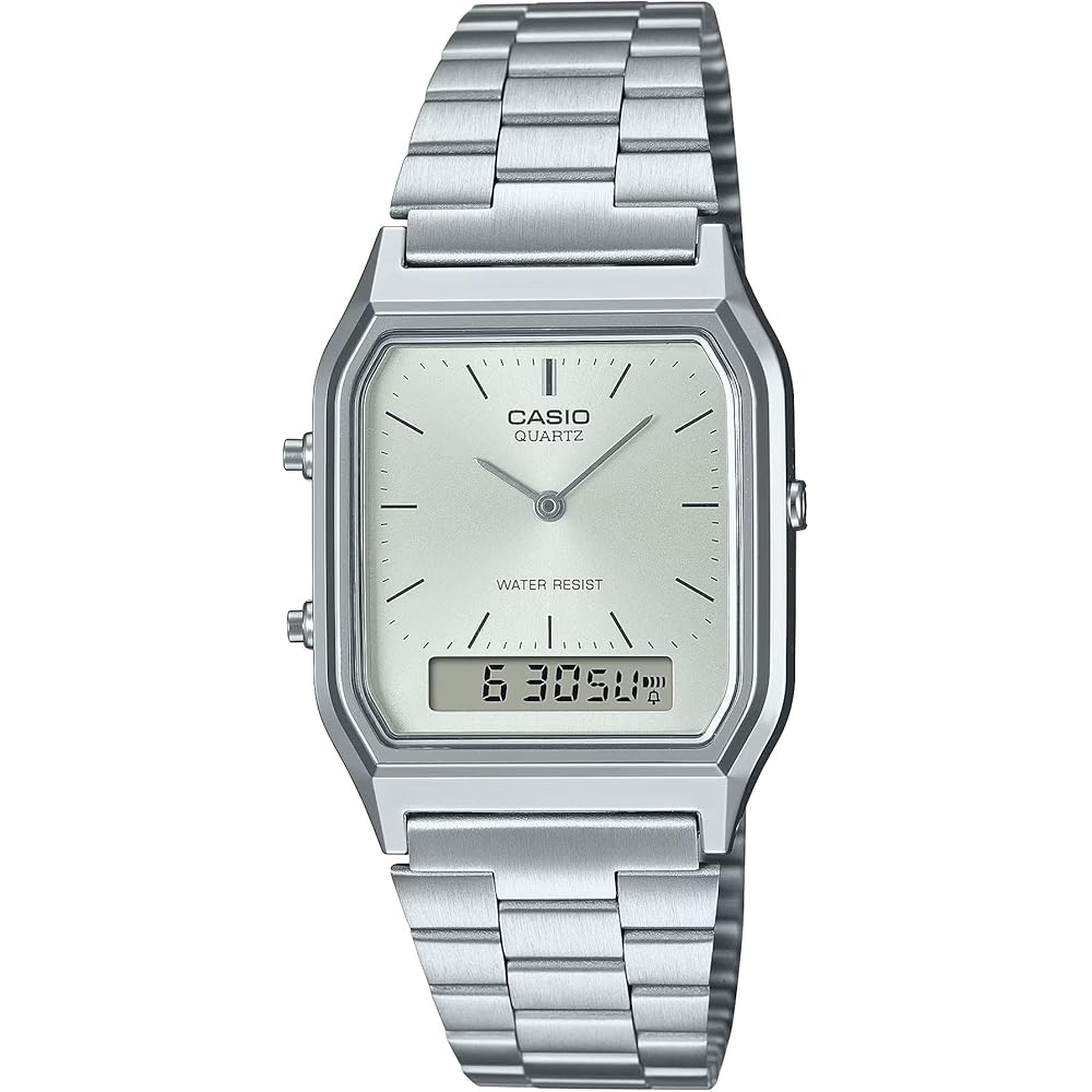 Casio AQ-230A-7A Silver Analog-Digital Watch One Size Silver Bracelet