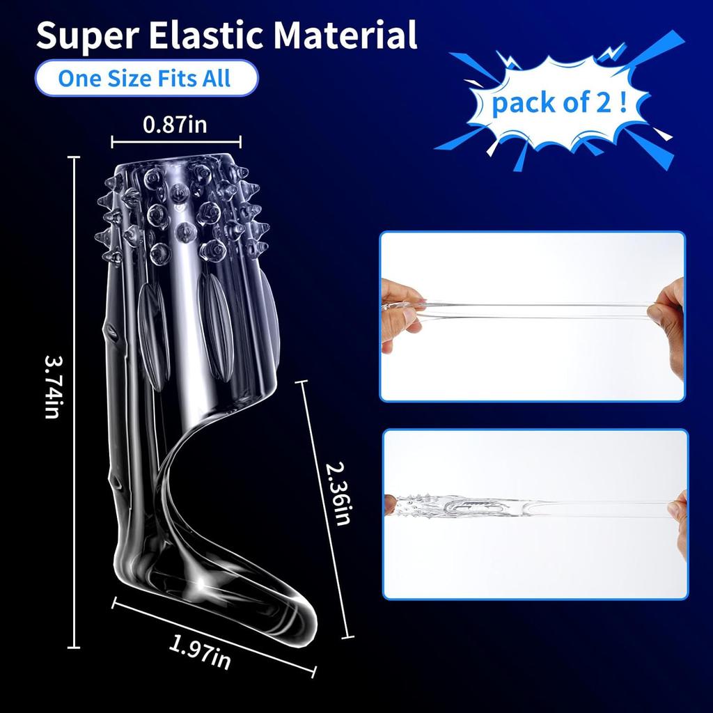 Penis Sleeve Vibrating Cock Ring , Adult Sex Toys for Men, Reusable Cock Sleeve Couple Vibrator, Delay Ejaculation Stronger Erection, Couples Sex Toy