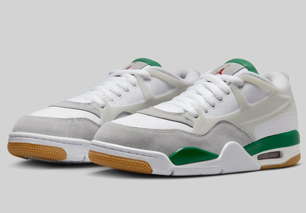 FQ7939-103 Nike Air Jordan 4 RM White Neutral Grey Wolf Grey Pine Green (Men s) 12