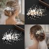 Fashion Shiny Crystal Beads Hair Clips Handmade Fairy Flower Fairy Flower Headpieces Hair Styling Jewelry Side Clips for Bride