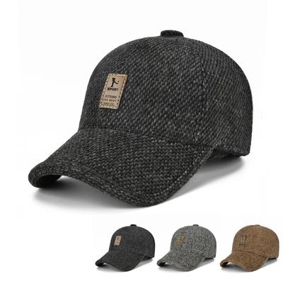 Winter Men's Cotton Hat Fashion Outdoor Sports Baseball Cap Korean Version Casual Warm Ear Protection Woolen Hat Autumn and Winter