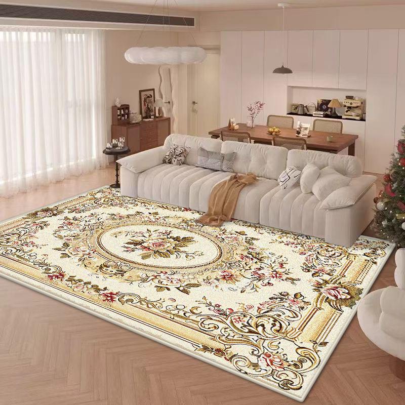 Luxury Big Size Decorative Rug for Living Room Floral Design Cute Girl Room Decor Carpet Soft Non-slip Mat for Kids Washable