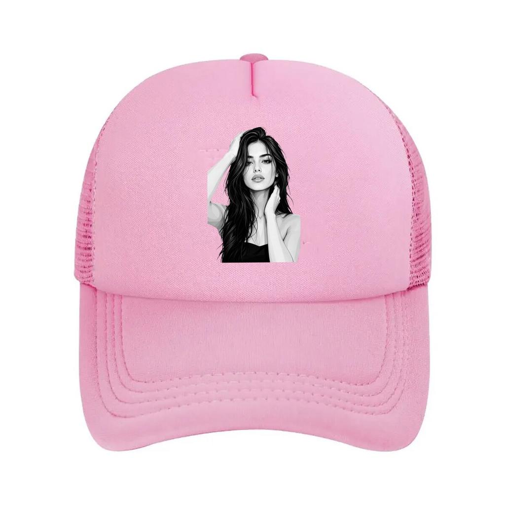 Monochrome Stylish Women Portrait Il Mesh Baseball Cap For Womens Unisex FeUnisex Beach Dad Hat Hip Hop