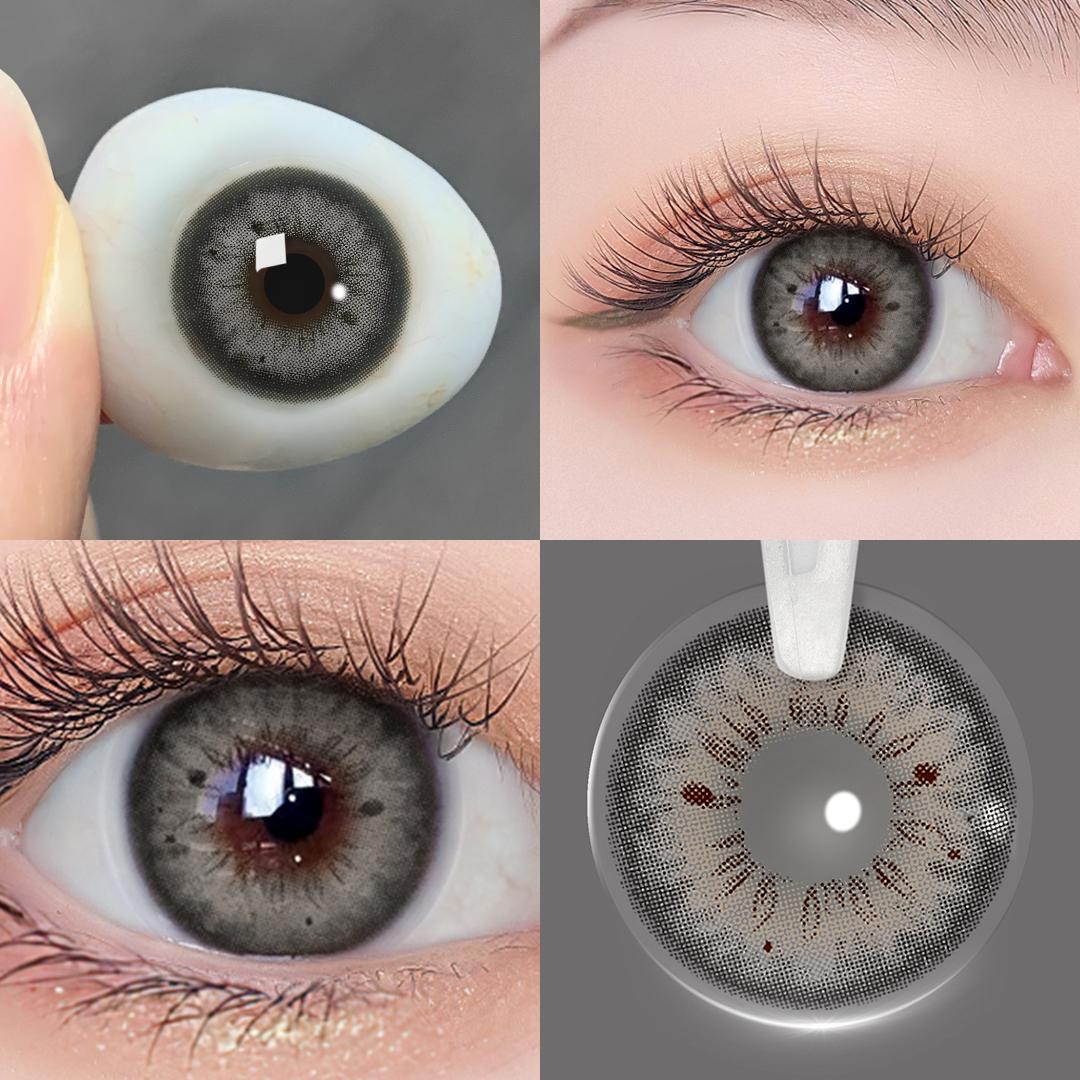 

Magister 1 пара натуральных цветных контактных линз, голубые линзы для глаз, коричневые контакты для красоты, цветные линзы для макияжа с бесплатным футляром для линз серый