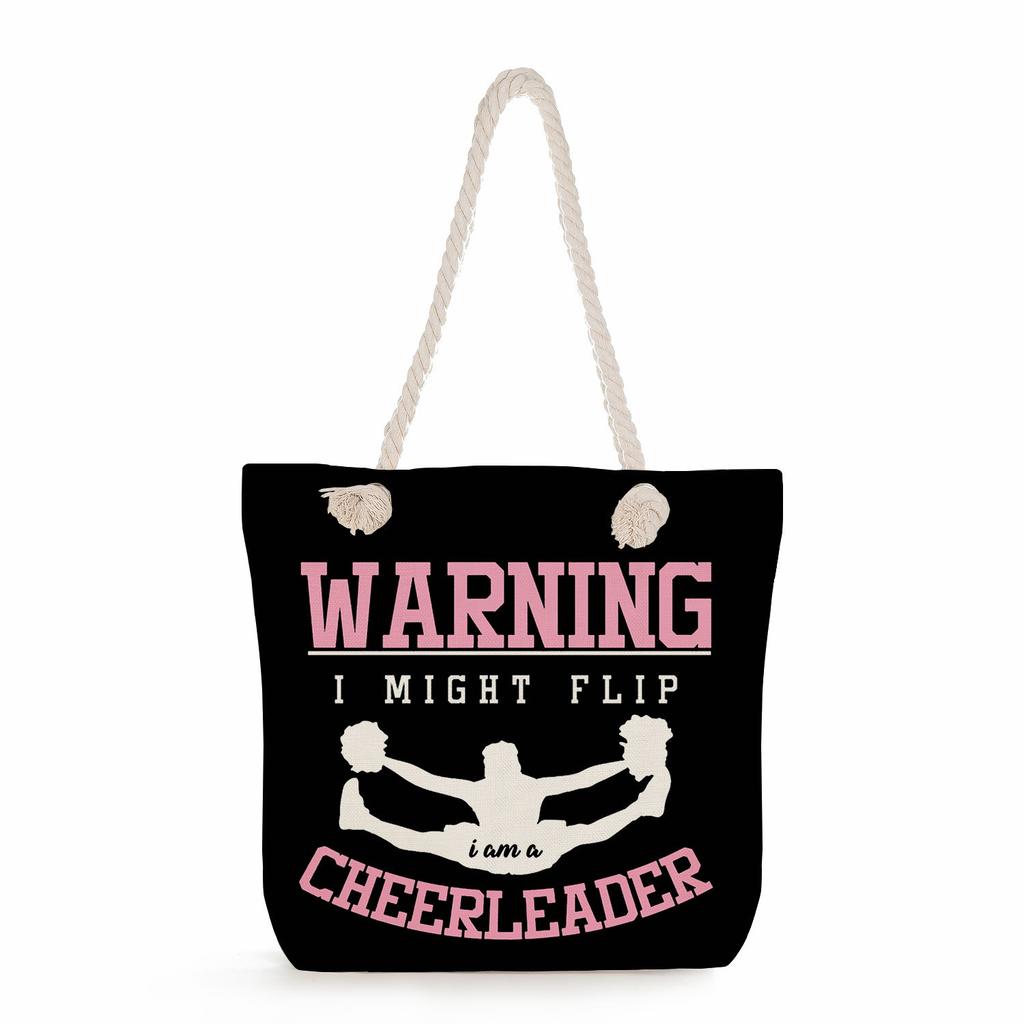 Gymnastics print thick rope single-shoulder beach bag 7245 CLE