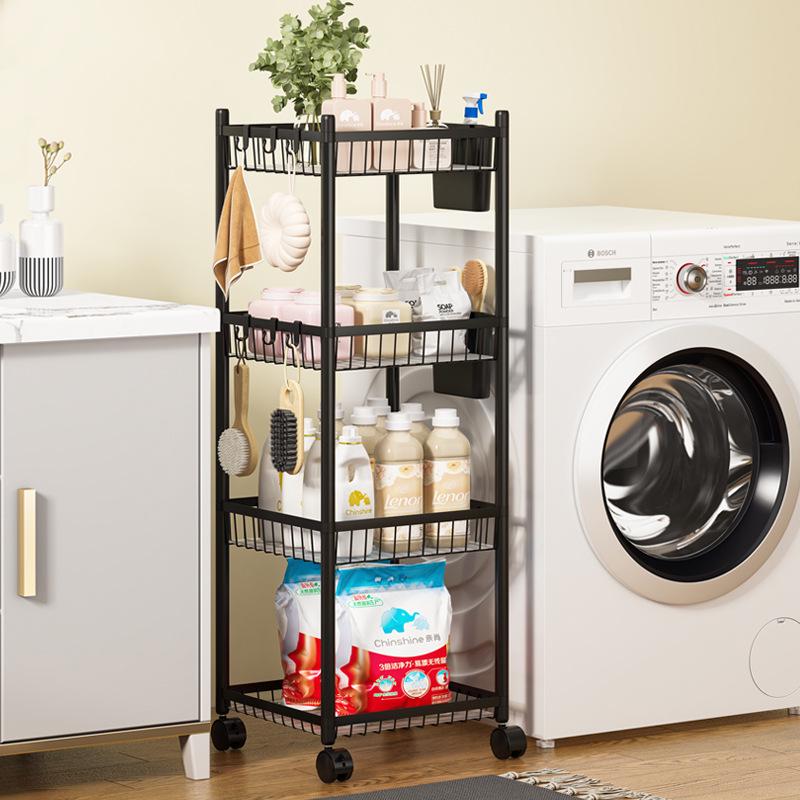 Multi-layer Bathroom Shelf with Wheels - Narrow Gap Storage Trolley