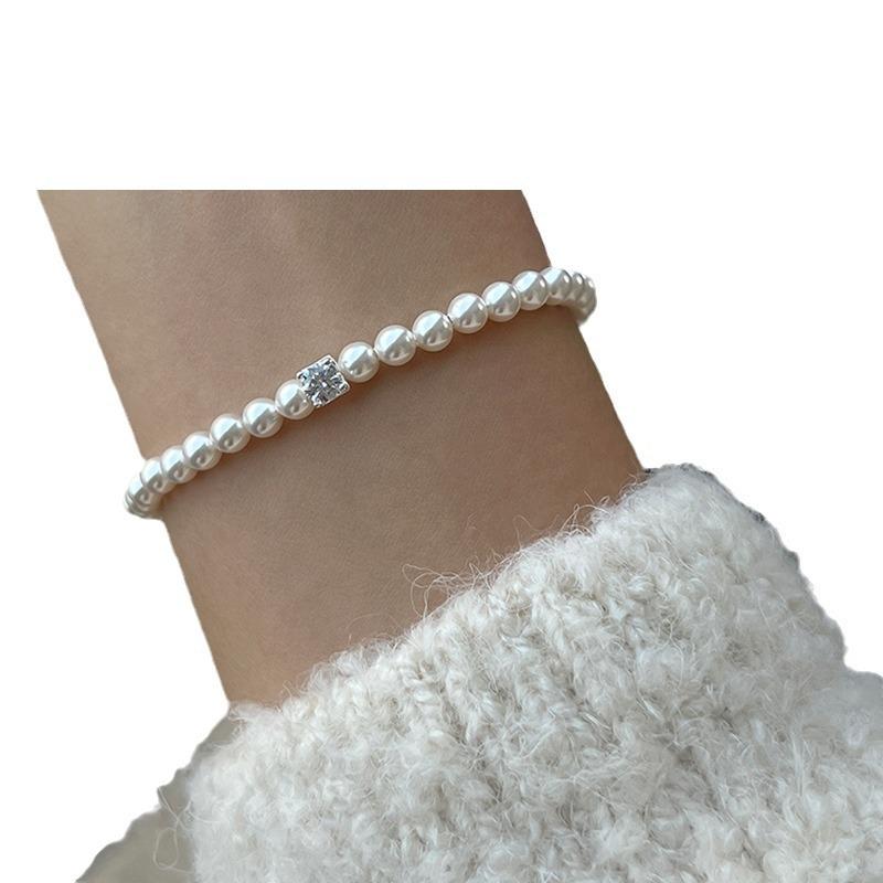 French Retro Pearl Zircon Bracelet Women'S Light Luxury High Sense Exquisite Fashion Temperament Elegant Versatile Bracelet Jewelry