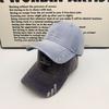 Washed and old embroidered baseball cap soft top three bars cap men's and women's retro versatile face small visor