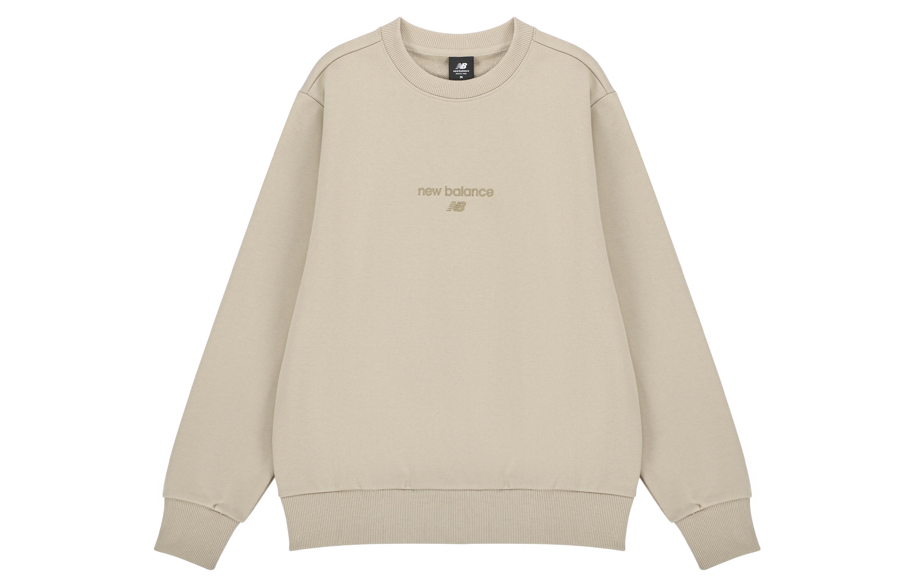 New Balance Sweatshirts Unisex Khaki Crew Neck Moderate Regular AMT21555-PEB XS