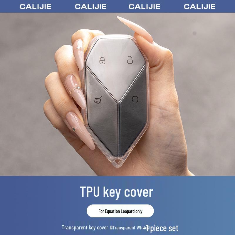 Equation Leopard Denza B8 Titanium Key Case: 3/7 Full Coverage TPU Transparent Protective Shell