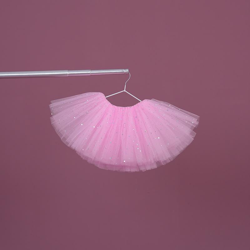 Girls' White Sequin Tutu Ballet Skirt for Dance