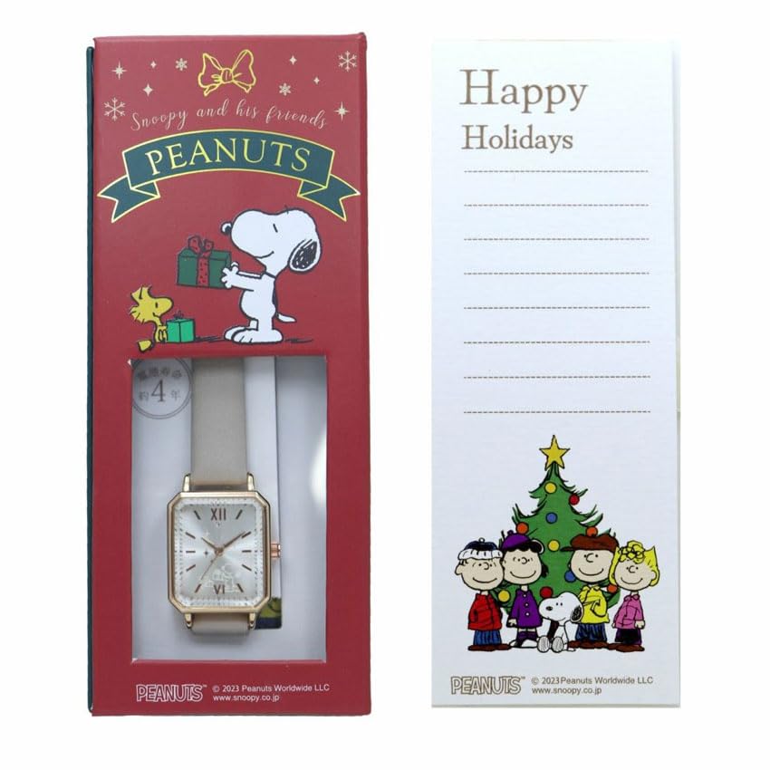 Perfect World Tokyo Snoopy Christmas Square SNOOPY Free Watch, Gray, Gift, ,