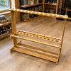 Bamboo Fishing Rod Rack Unobstructedframe Freestanding Rod Display Rack Storage Furniture Slotted Rails Circular Openings