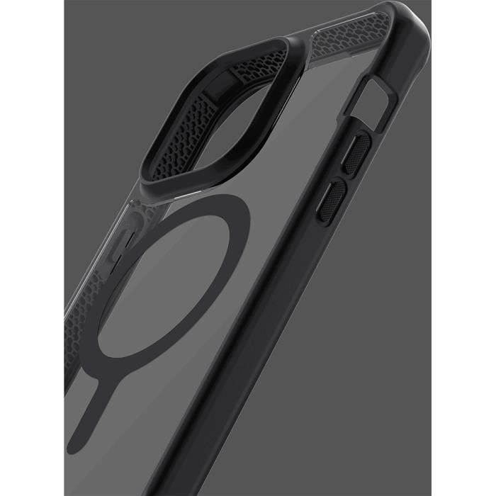 Coque renforcée - itskins - iphone 14 pro max - compatible magsafe - noir - transparente