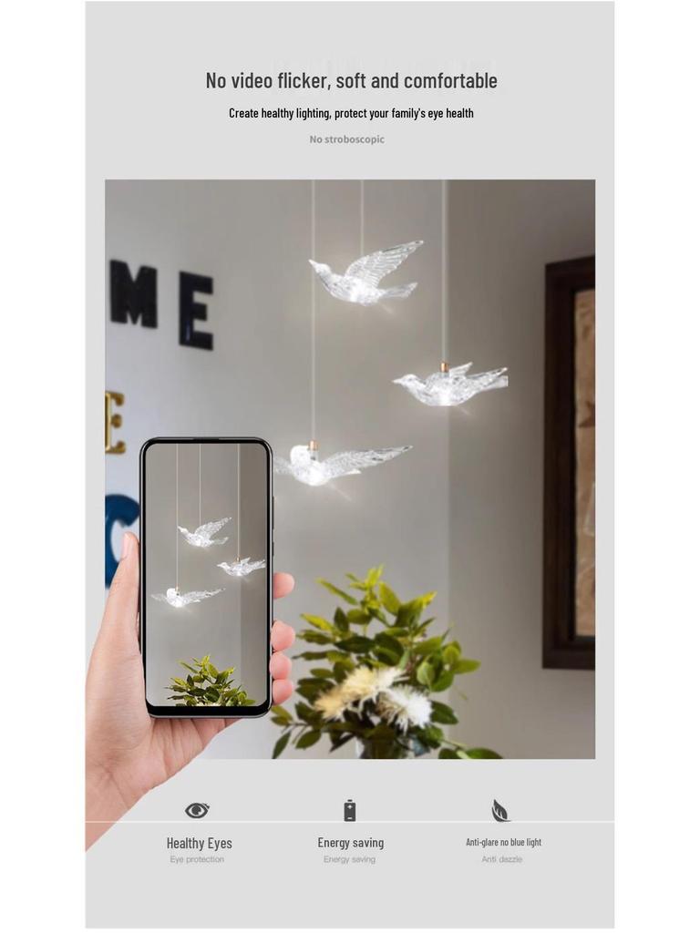 Creative Butterfly Swan Swallow Pendant Light for Bedroom or Living Room