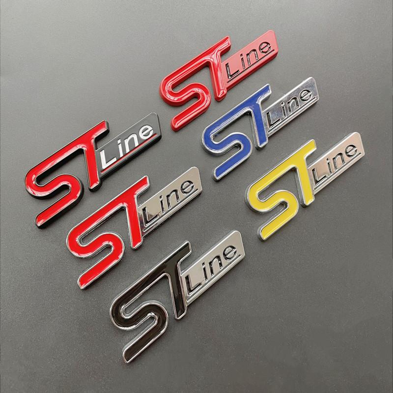 3D Metal Logo ST Line Emblem Car Trunk Badge For Ford Edge Puma Kuga Mondeo Fiesta Ecosport Focus ST Line Sticker Accessories
