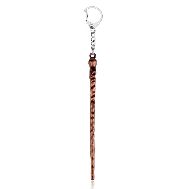 Metal Magic Wand Keychain Toy Movie Cosplay Prop Pendant Keychain Car Backpack Keychain Retro Jewelry Christmas Gift for Friends