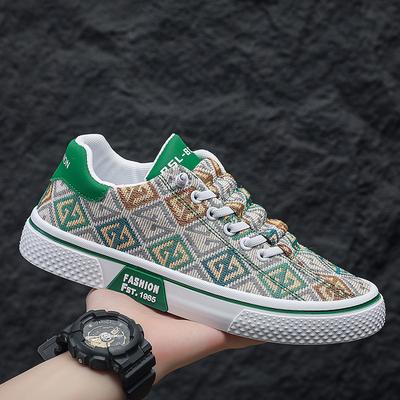 Zapatos de hombre verano nuevos zapatos de plataforma hombre impresión retro moda transpirables cómodos zapatos de plataforma suela blanda zapatos casuales