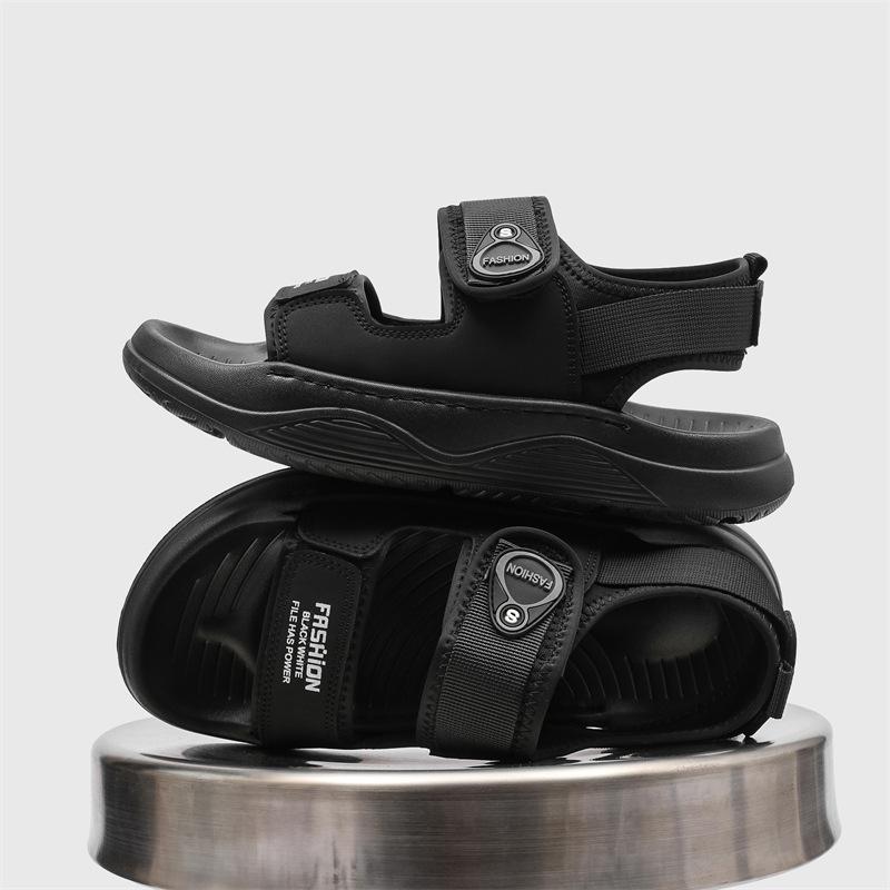 2025 Sommer neue weichsohlige rutschfeste dicksohlige Sport-Casual-Mode Hausschuhe Sandalen 371281 schwarz-J