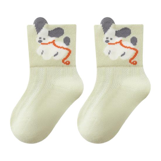

1 Pair Baby Socks Cotton Mesh Breathable Elastic Socks Seamless Cute Cartoon Animal Patterns Sock for Kids Toddler Feet L Dog