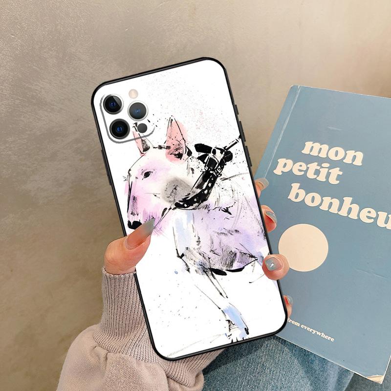English Bull Terrier Dog Case For iPhone 17 Air 13 16 15 11 12 14 Pro Max 13 mini XR 15 16 Plus 16e Back Cover Shell