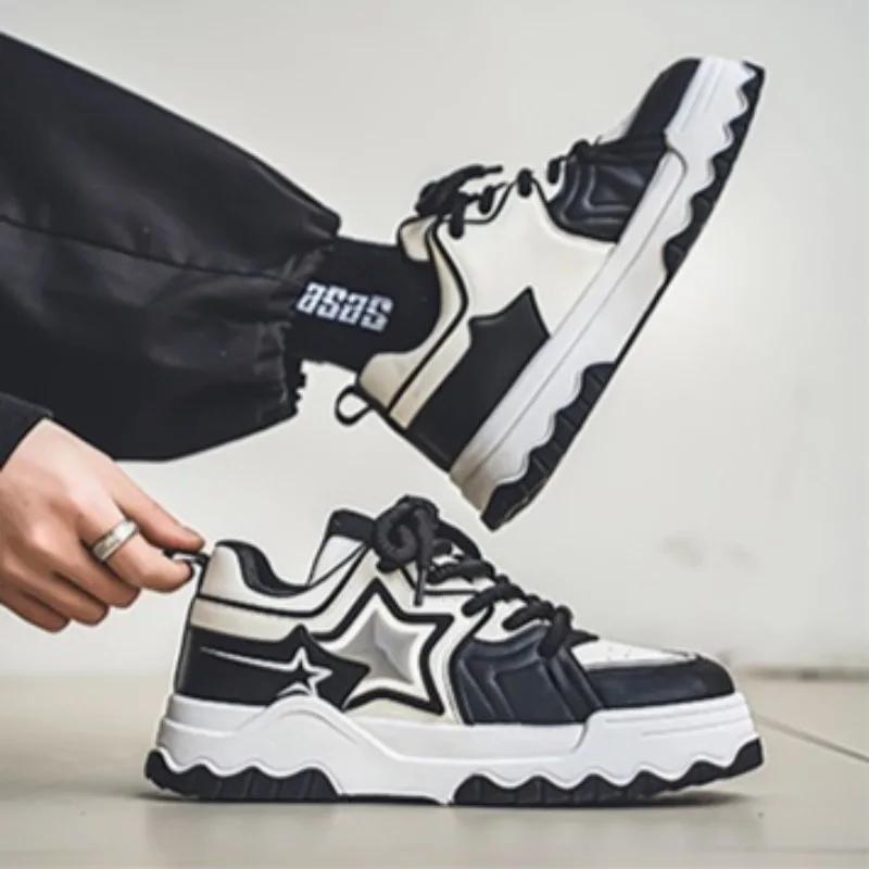 Fashion Men's Sneakers Fashion Street Skateboard Shoes High Quality Leather Casual Shoes Designer Platform Training Shoes for Men Tenis