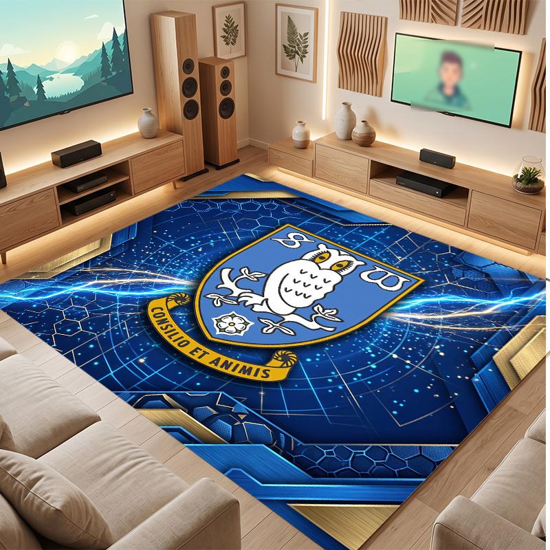 Tappeto in Cristallo di Velluto con Stampa del Sheffield Wednesday Football, Comodo Assorbente d'Acqua Antiscivolo per Pavimenti Interni