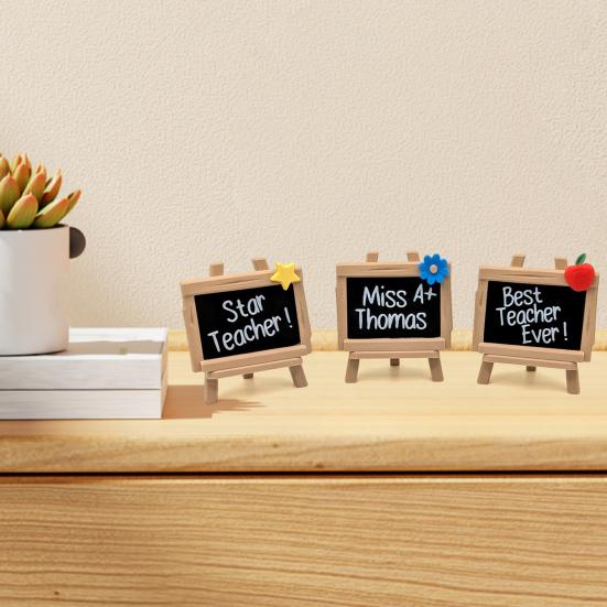 Yousheng 3Pcs/Set Graduation Mini Blackboard Ornament with Stand Message On A Blackboard Wooden Sign Desktop Decoration Graduation Season Teacher Gift