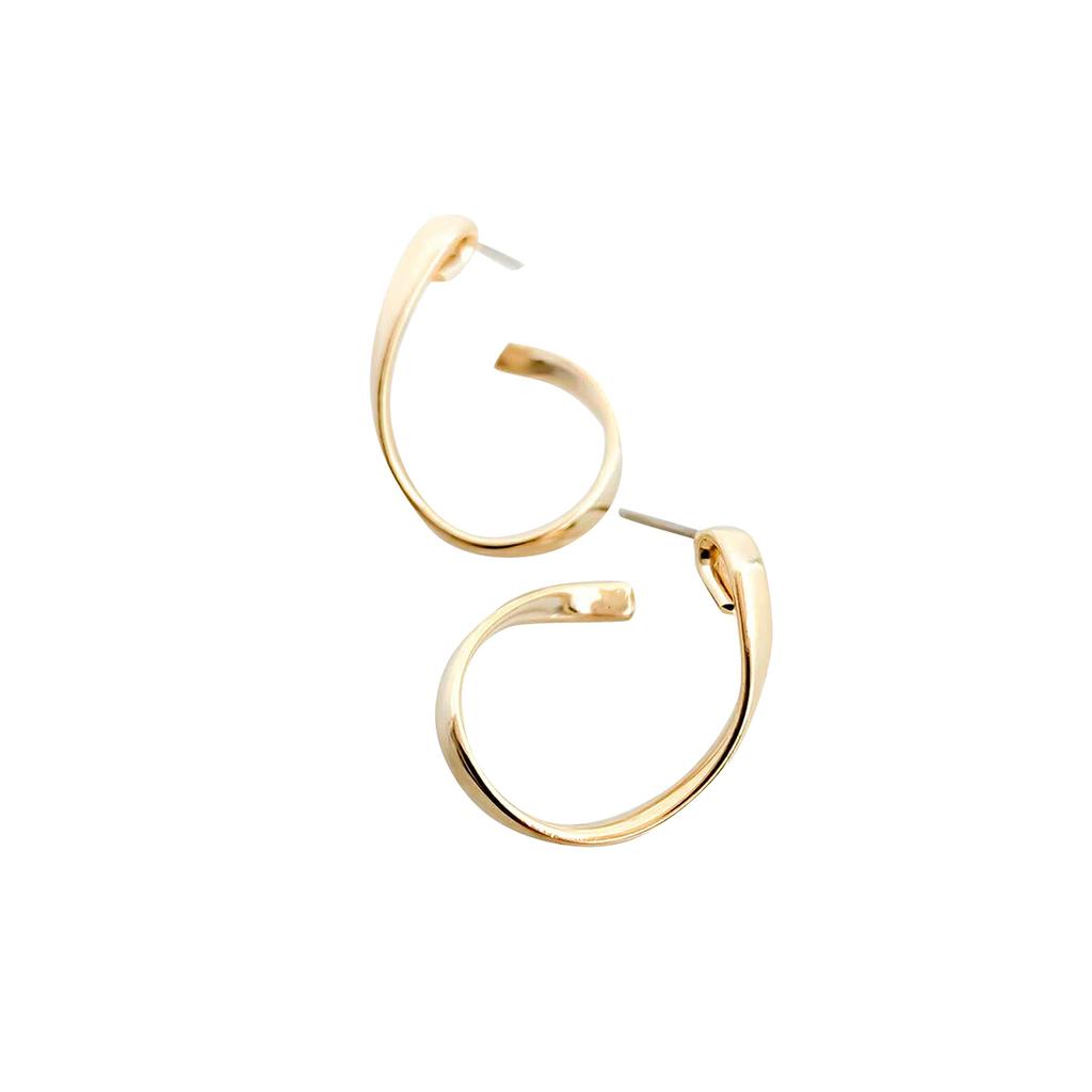 [Naot Schmuck] Damen Gold Creolen, Hypoallergen, Kainari Creolen mit Stecker