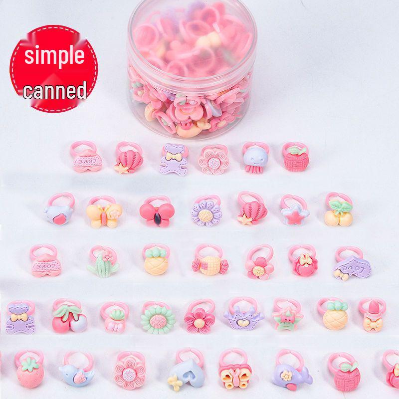 Kids' Faux Diamond Crystal Cartoon Gem Ring Set - Kindergarten Gift