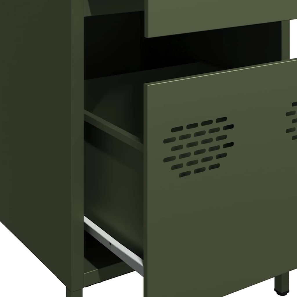 Sideboard Olive Green 35 X 39 X 73.5 Cm Cold Rolled Steel