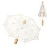 Vackert Hantverk Paraply Liten Storlek Scenframträdande Spets Paraply Bröllopsdekoration Beige Liten