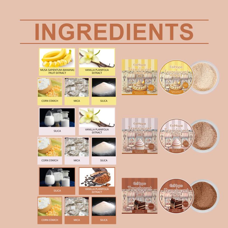 Brown Setting Powder Chocolate Cake Scent - Baked Fragrance Oil-Control Lightweight Translucent Long-Lasting Face Makeup