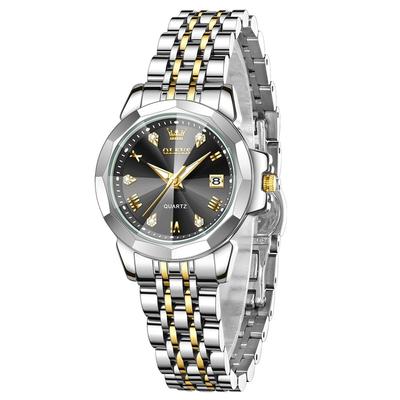 Women's Quartz Watch Stainless Steel Diamond Waterproof Night Light Gift Gold Black