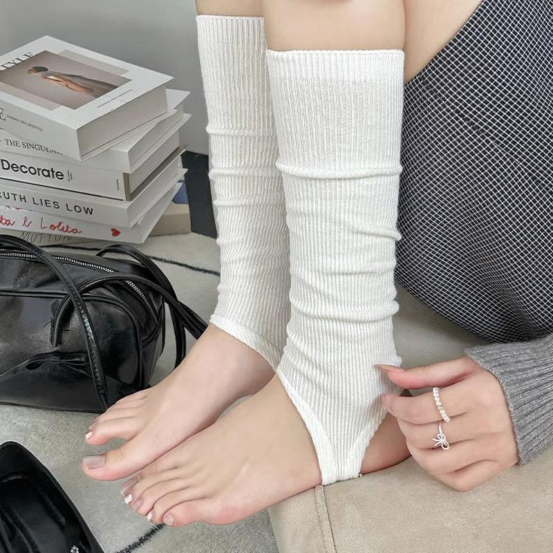 Limited Offer: Women's Autumn/Winter Vertical Stripe Slimming Stirrup Leg Warmers with Toe Separator