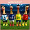 Coppa Mondiale di Calcio Giocatore di Calcio Pollo Stridulo Giocattolo Antistress con Suono per Bambini e Adulti