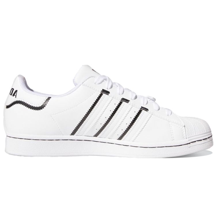 Adidas Superstar White Black Unisex Sneakers Cloud-White Core-Black Blue-Bird GV7186
