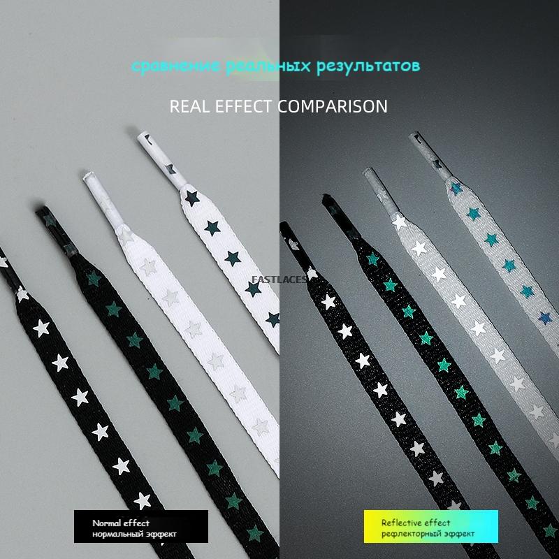 1Pair 3M Reflective Shoelaces AF1 Sneakers Shoe Laces Vibrant Colorful Reflective Shoelace Flat Luminous Laces Shoes Accessories