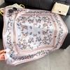 Korean Version of Butterfly Imitation Silk, High-end Large Square Scarf, Silk Scarf, Printed Shawl, Versatile Scarf, Sunscreen Scarf, Headscarf, Scar