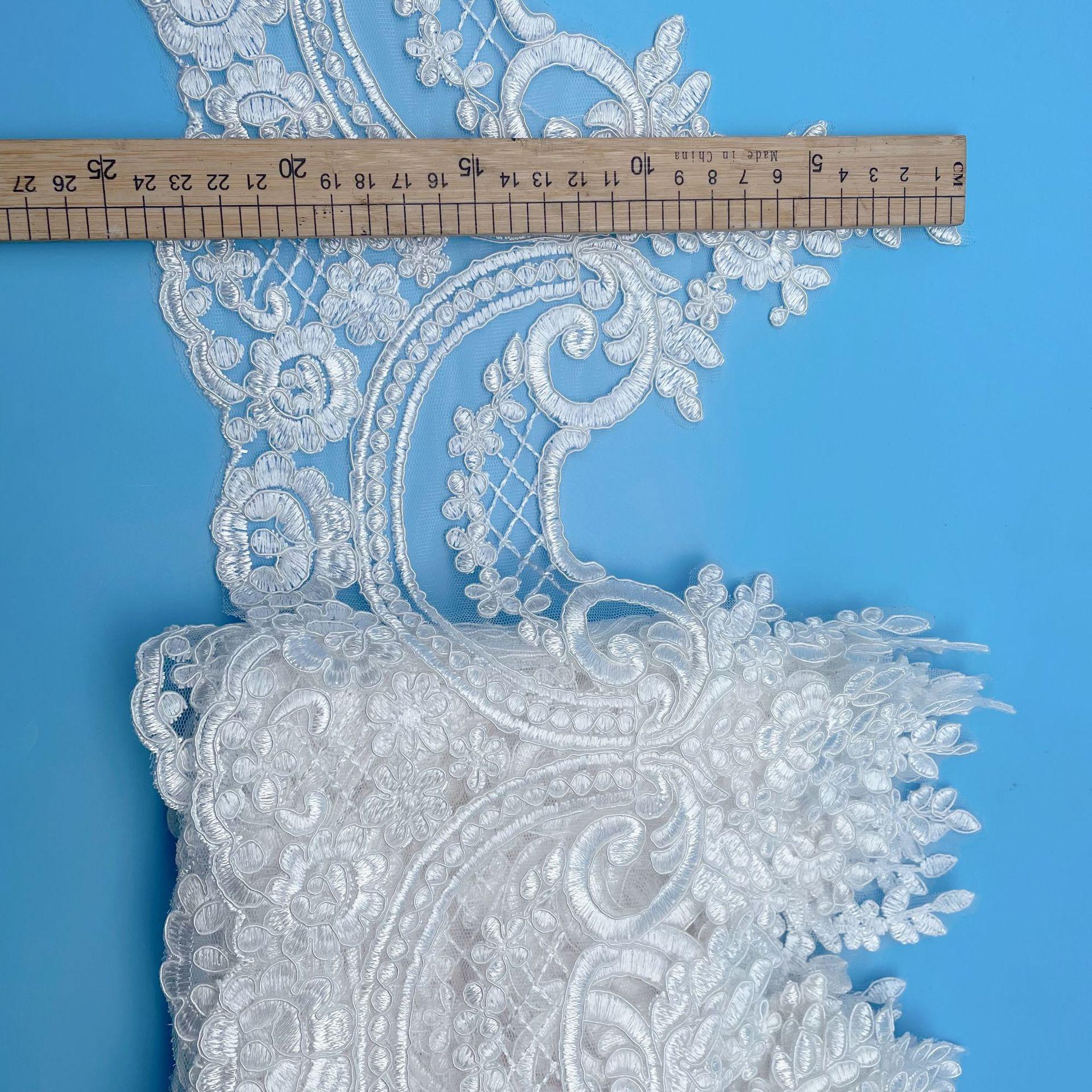 

24Cm Car Bone Lace Lace European Lace Embroidery Wedding Dress Xiuhe Dress Accessories Diy Lace Accessories Ben Bai/width 24CM/shoot in multiples of 10 yards