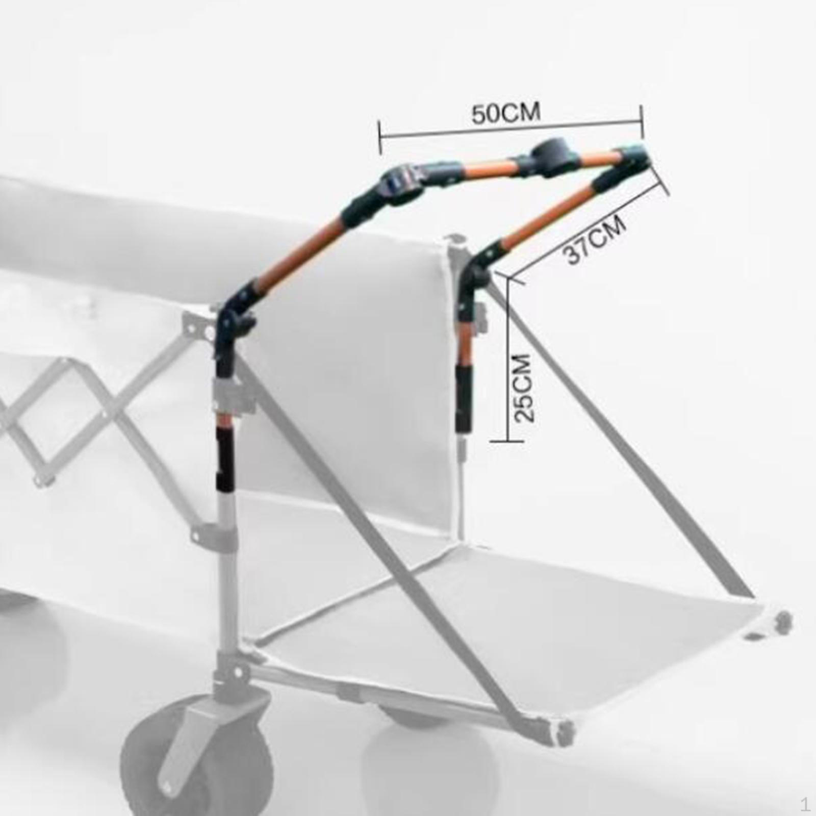 Ручка для кемпинговой тележки, складная, регулируемая, простая установка, аксессуары для садовой тележки коричневый