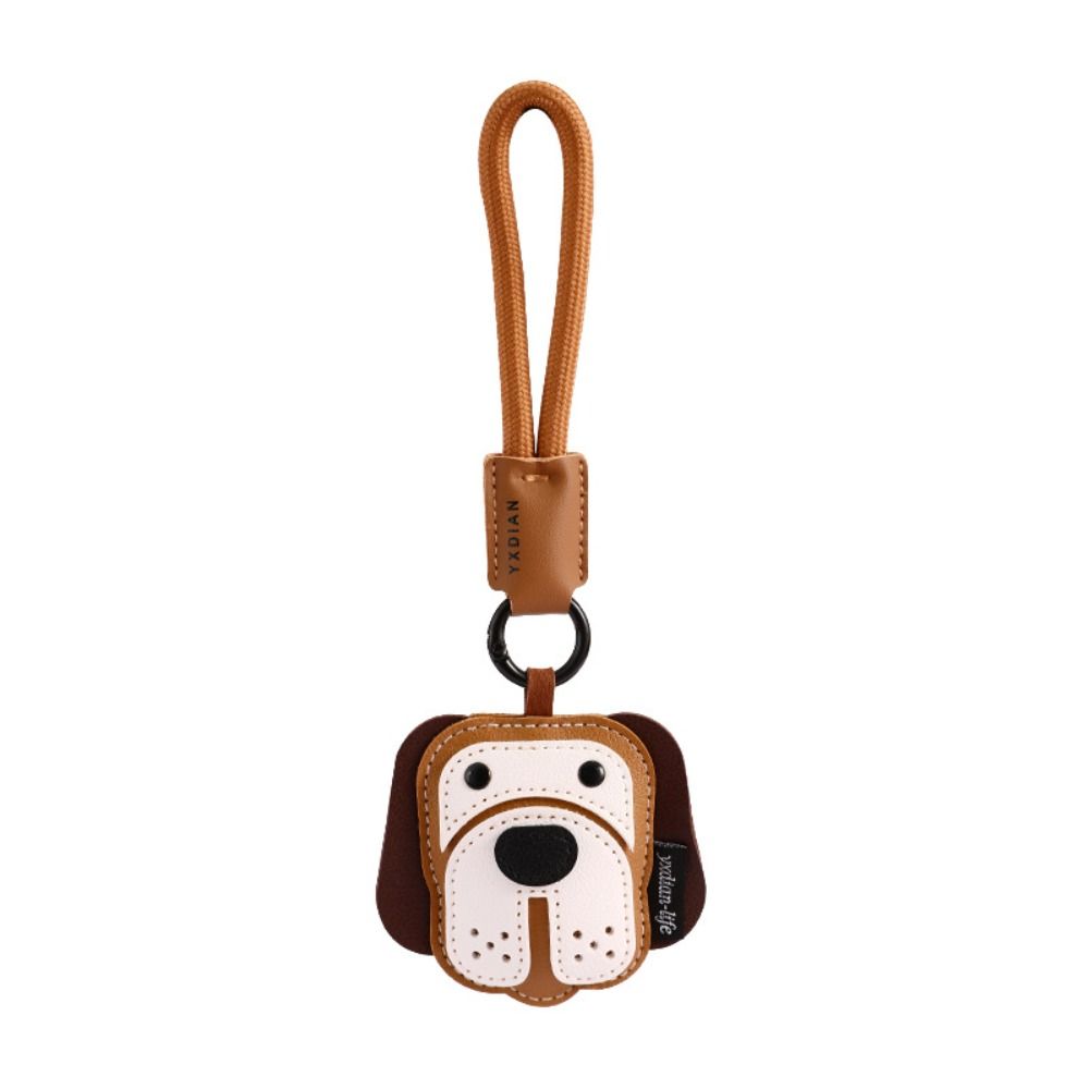 Alloy Puppy Car Keychain Leather Small Pendant New Bag Charm  Birthday Gift