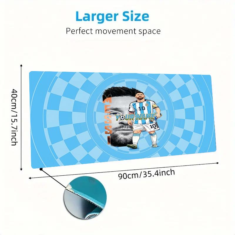 Messi Custom Name Large Size Mouse Pad Large Gaming Table Cushion Nonslip Laptop Tablet Big Mousepad Xxl Mat Mini Pc Playmat With Lock Edge Custom Nam