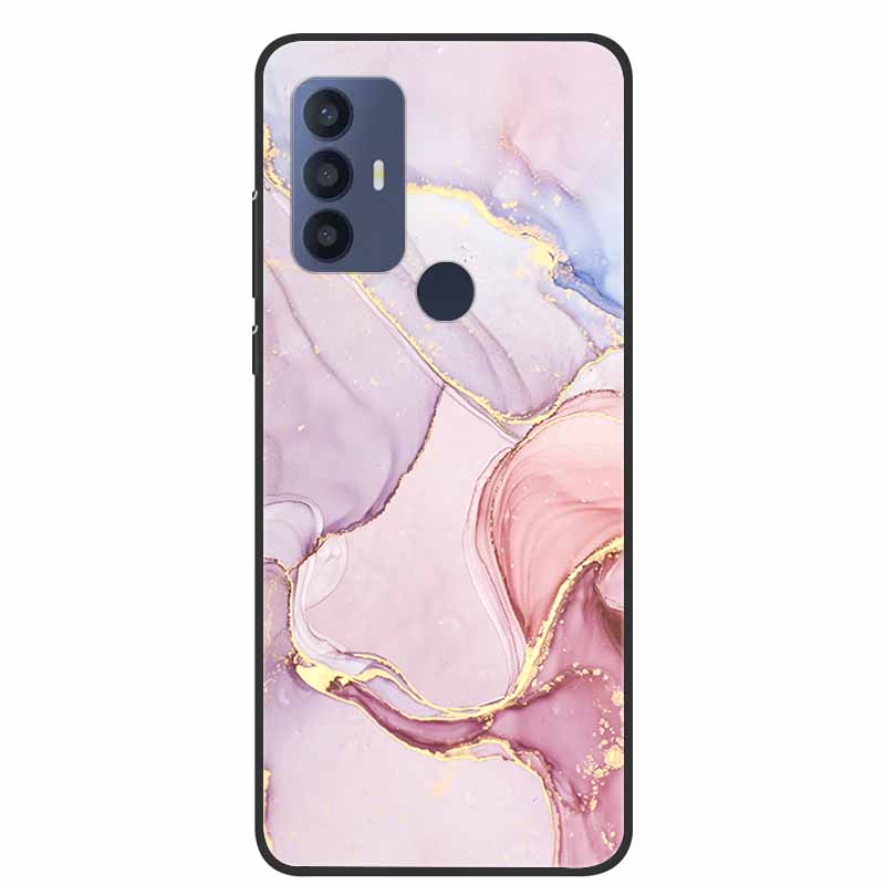 For TCL 30 SE Case Soft Silicone Marble TPU Black Cover for TCL 305 306 30SE 6.52'' Phone Back Cases for TCL30SE 6165H Coque New