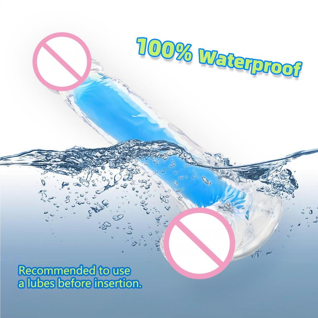 Double-layer Transparent Luminous Dildos Jelly Dick Anal Plug Dilator Sex Toys for Men Women Erotic Clitoris Vaginal Masturbator